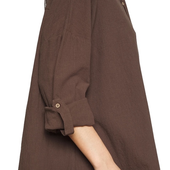 Cotton On Body Organic Cotton Swim Cover Up Beach Shirt Chocolate Size S NWT - Picture 4 of 13